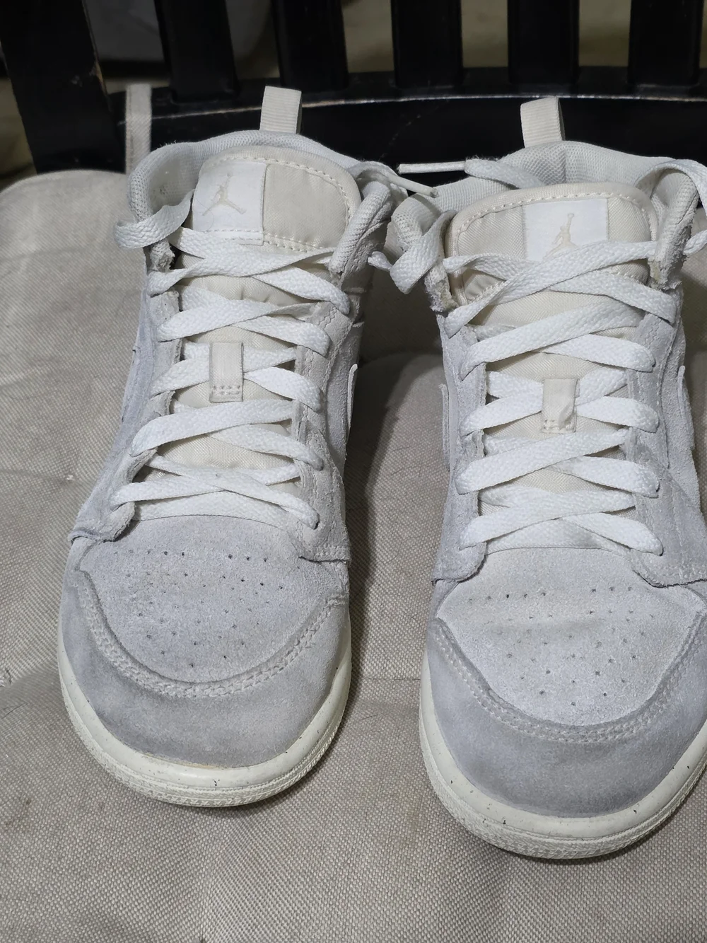 Jordan 1 Mid SE Craft Pale Ivory Sneakers Size 2Y Used
